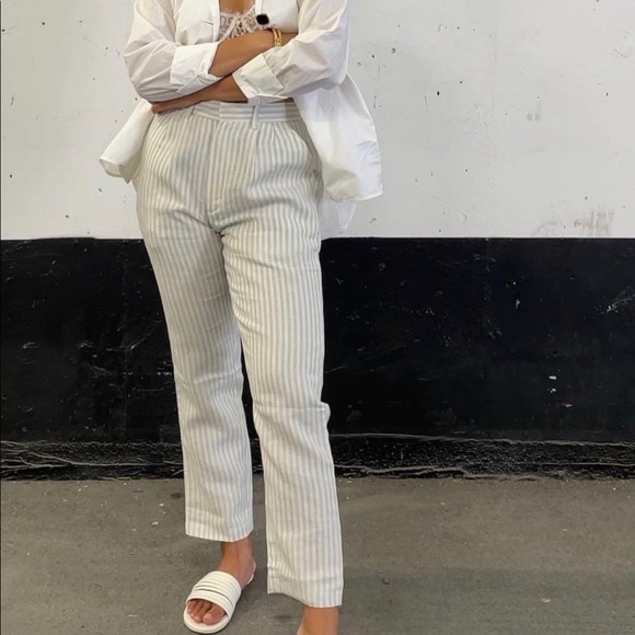 Laude the label Linen Stripe Trouser - Picture 1 of 3